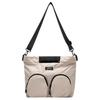 Anta Lifestyle Series Solid Color Simple Zipper Closure Fabric Crossbody Shoulder Bag Unisex bags Black Light-Khaki 192518142