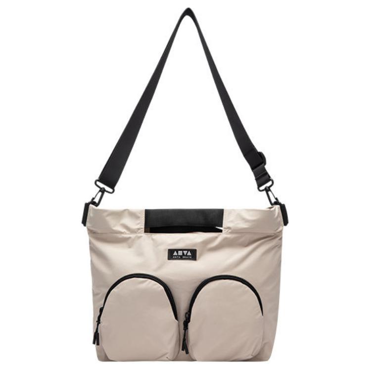 New Anta Life Collection Fabric Crossbody Bag, Shoulder Bag Unisex Black/Light Khaki 192518142