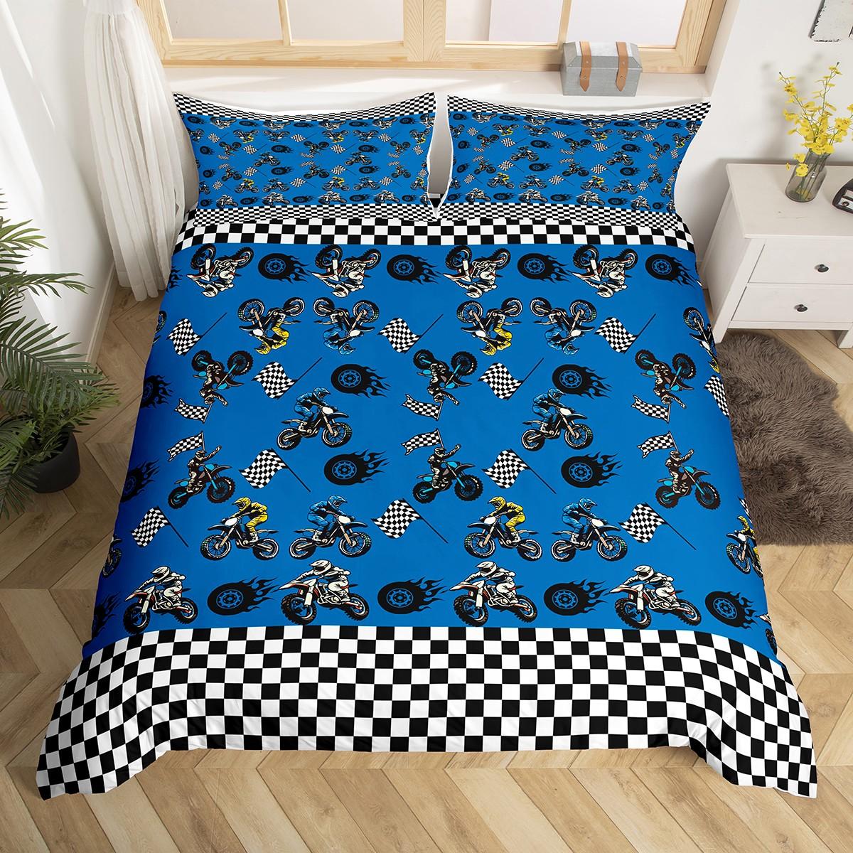 

Homewish Motorcycle Sport Boys Duvet Cover Set,Black Dirt Bike Lover Bedding Set,Extreme Sports Bed Set DE XS 100x135cm 2pcs&set