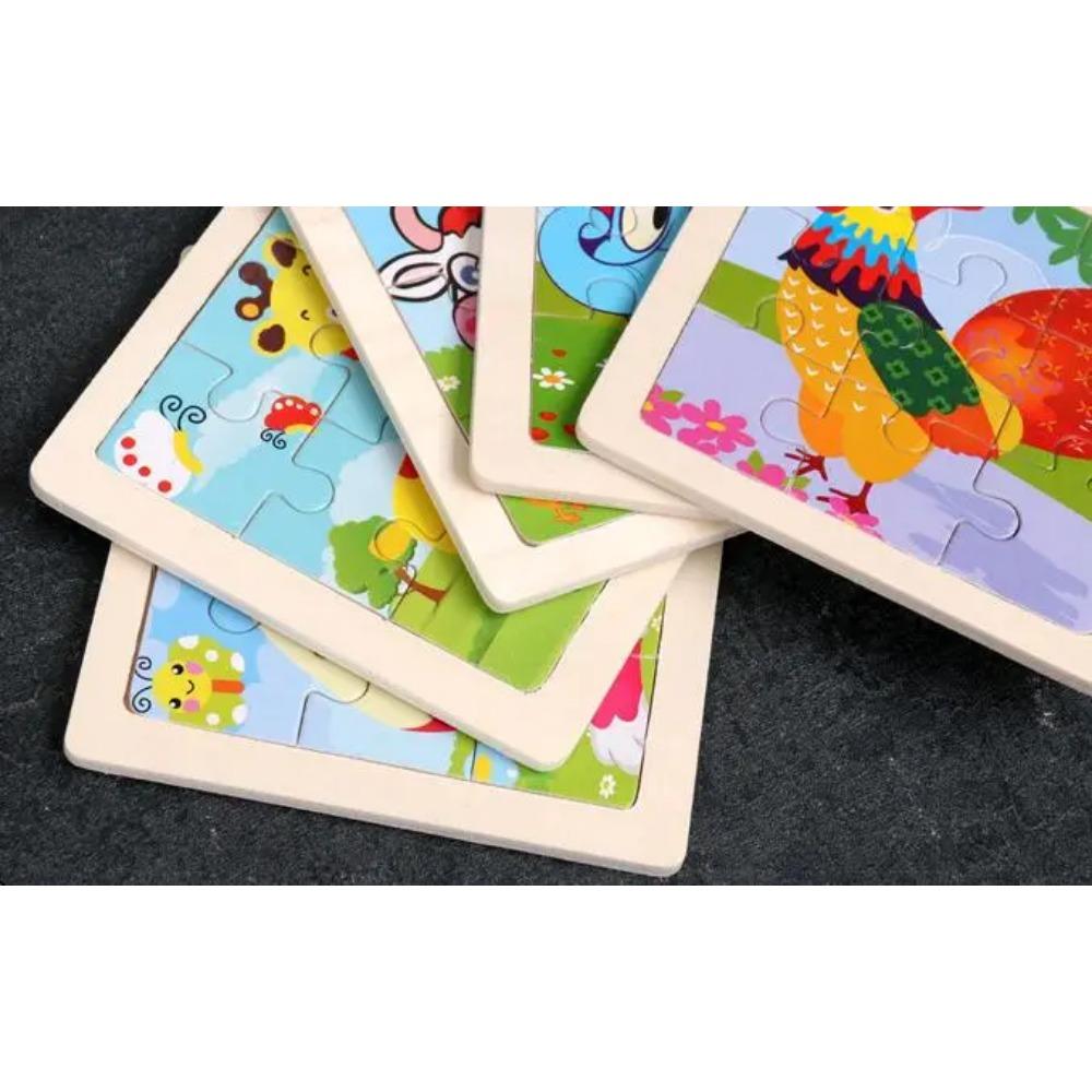 4 Stück/Los 3D Holz-Puzzles für Kinder Kinderspielzeug Cartoon-Tier-/Verkehrspuzzles Baby Lernpuzzles GYH