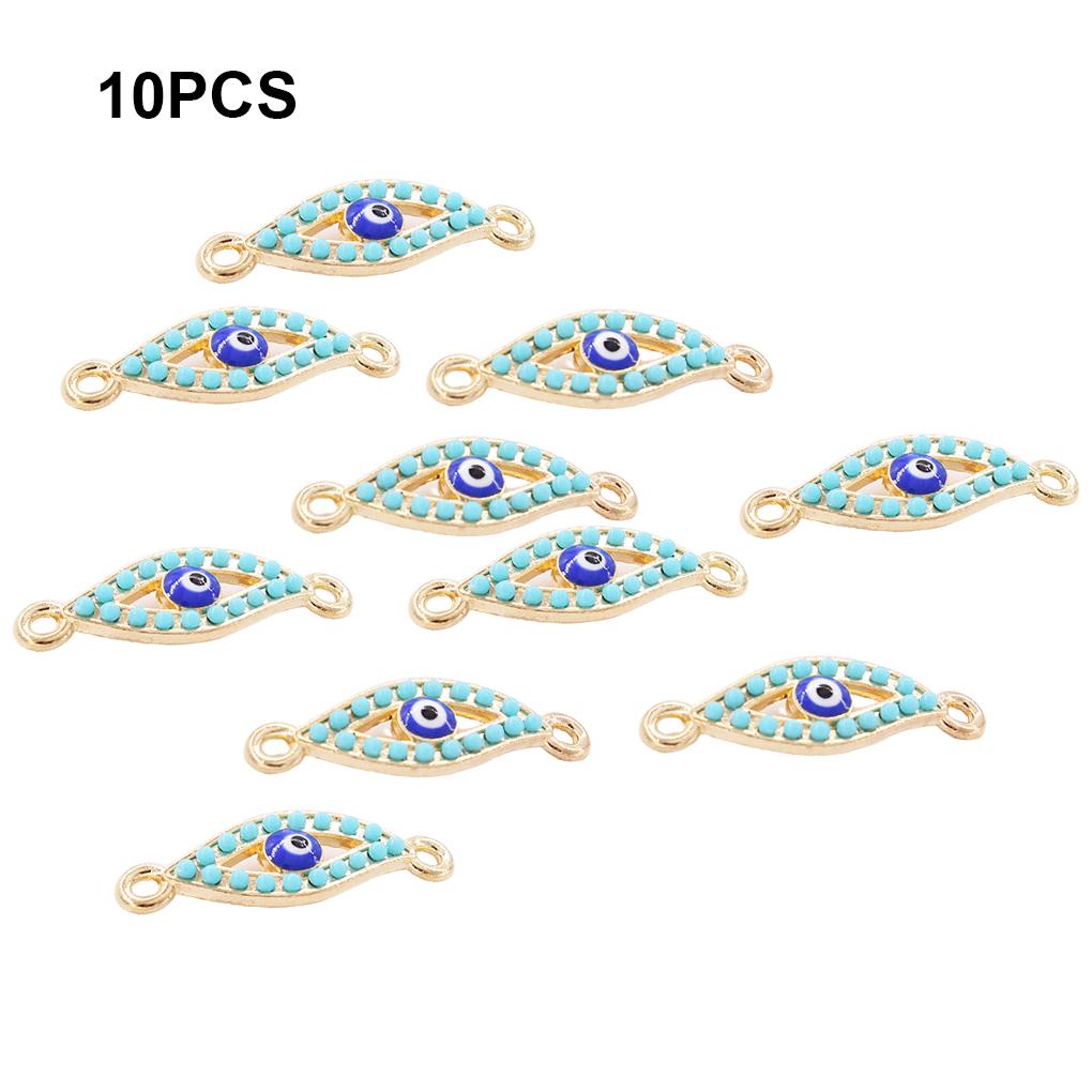 10 Pieces Blue Eye Finding Polished Hook Connector Plating Hanging Pendant DIY Women Necklace Earring Jewelry Accessories