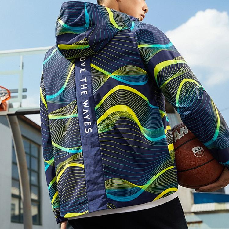 Anta Basketball Series Woven Windproof Hooded Jacket Men Jackets Blue 152211611-4