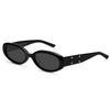 Gentle Monster X Maison Margiela Collaboration Oval Sunglasses With White Four Stitch Design Unisex Sunglasses Black MM206-01