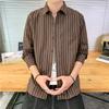 Spring Autumn Striped Long Sleeved New Style Loose Men's Clothing Thin Handsome Simple Versatile All-match Simplicity Y2K Shirts