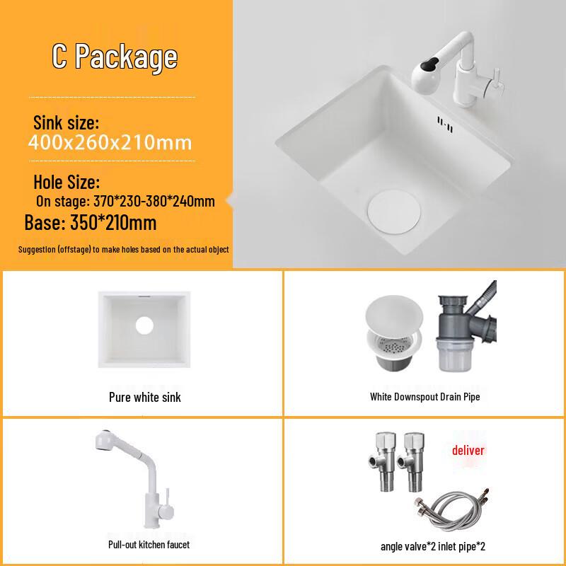 

Shuopu Square Stainless Steel Kitchen Sink C Set 4026 with Pull-Out Faucet