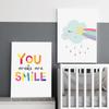 Plakat You Make Me Smile i Malarstwo Tęczy i Nadruki Gwiazd Dziecięce Plakaty Boho Nordyckie Obrazy Ścienne Do Dekoracji Pokoju Dziecięcego