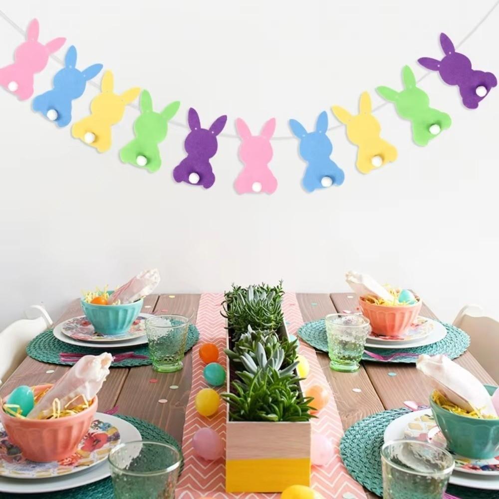 Paper Bunny Spiral Hanging Decor Colorful Party Decoration Flag  Easter Celebration