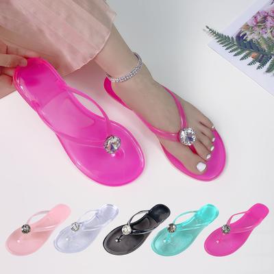 Transparante Pvc Slippers Sandalen Knijpen Voeten Jelly Platte Schoenen Y2