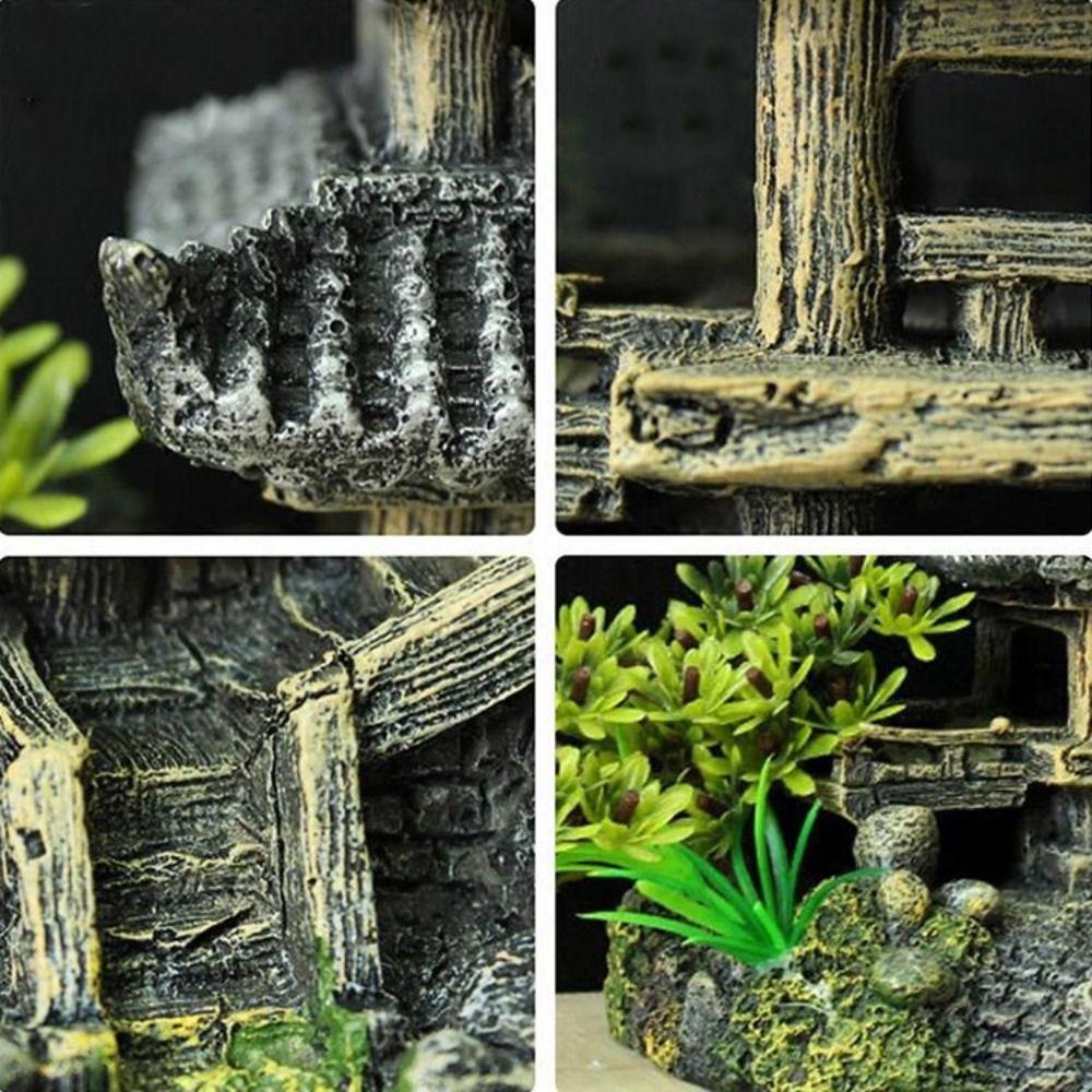 Resin Decoration Landscaping Creative Small House Model Fish Tank Ornaments  Desktop
