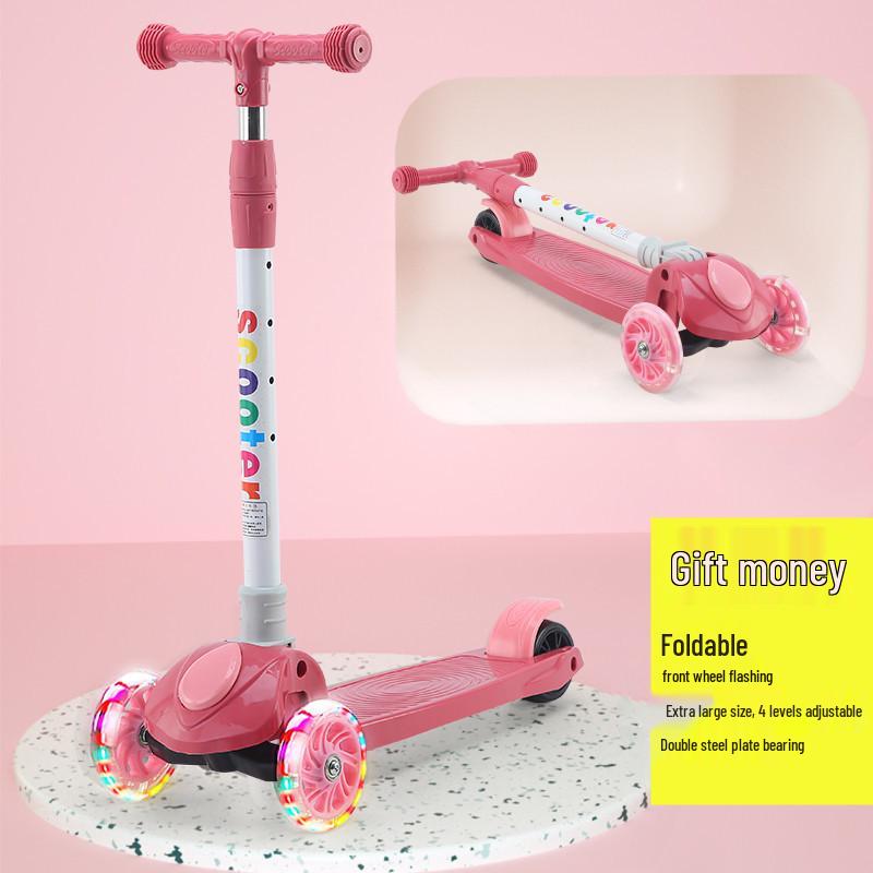 Children's Foldable Scooter for Ages 3-12, Pedal Model, Suitable for Boys and Girls