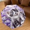1PC Kittens Flowers Umbrella-8-Rib Reinforced Portable Folding Travel Suitable for All Seasons Outdoor Daily Use  -J0388