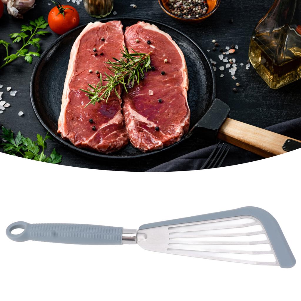 Silicone Fish Spatula Stainless Steel Slot Nonstick Coating Spatula for Frying Beefstk Egg