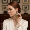 Pendientes largos de estilo cortesano clásico occidental con borlas, accesorios medievales para mujer, joyería vintage, regalo.