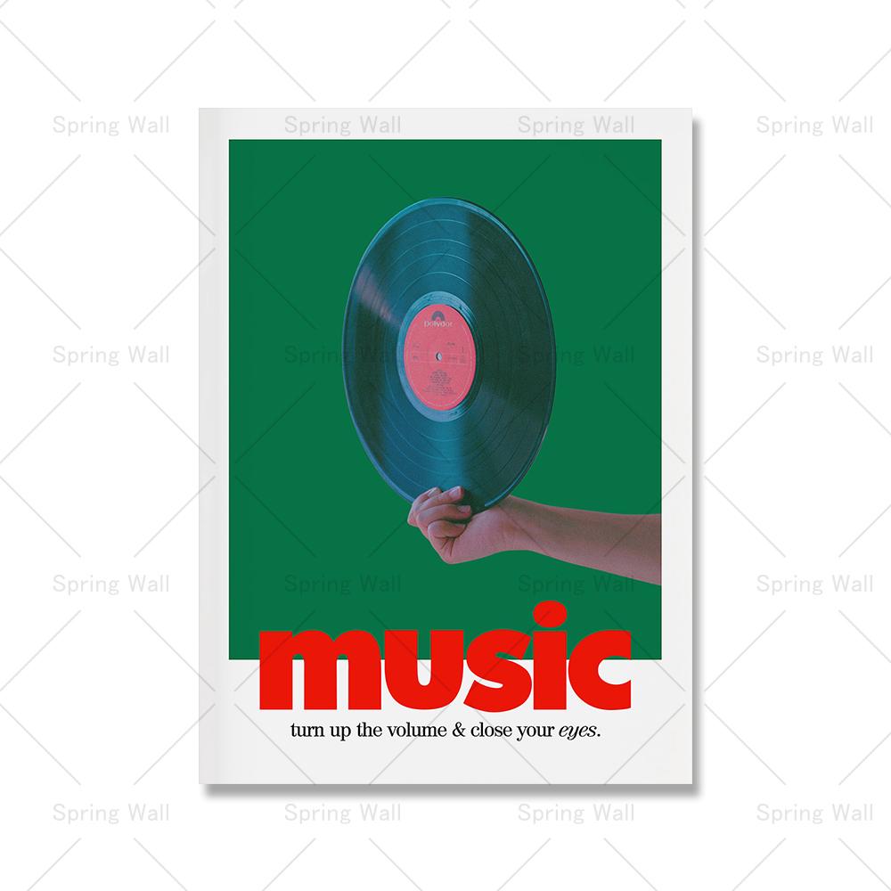 Eclectic Disco Kitchen Music Dance Poster and Prints Vintage Typography Wall Art Picture Canvas Painting Bar Living Room Decor (with Frame)