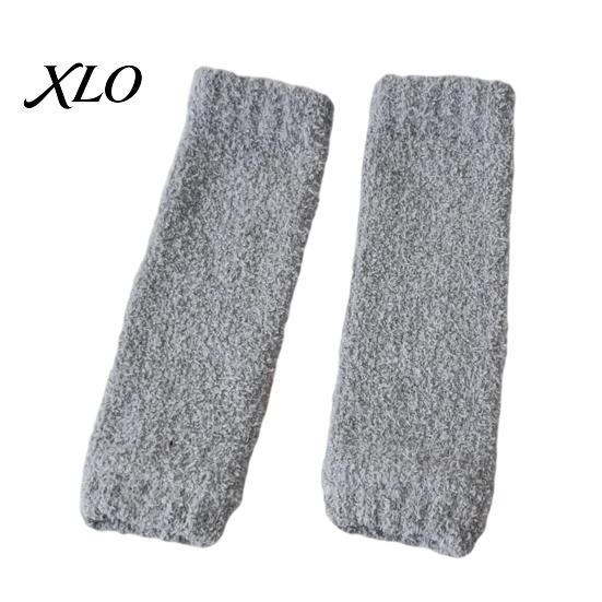 Thick Coral Velvet Footwear Thickened Thermal Knee Sleeve for Women, Winter Warm Fleece Leg Warmers, Breathable Fuzzy High Socks Pads Skiing