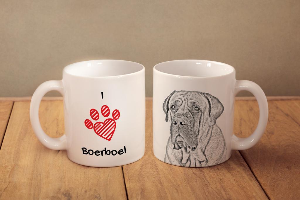 Boerboel, South African Mastiff - cup with a dog, cute cup with graphics, a gift with your photo from the Art-Dog brand