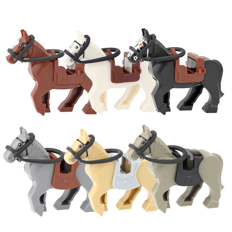 Medieval Castle Knight Building Block African Animal Elephant Tiger Camel Deer Bear Dragon Horse soldier Sheep Boar MOC Toy Gift