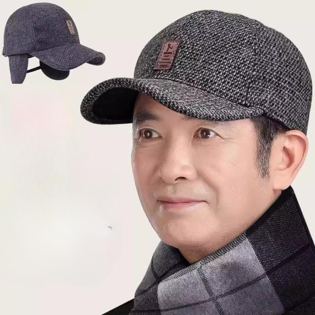 Winter Men's Cotton Hat Outdoor Sports Baseball Hat Korean Edition Warm Plush Ear Protection Hat Autumn Winter
