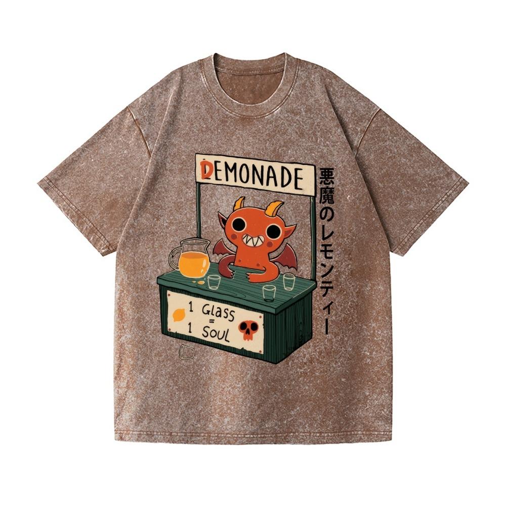 

Хип-хоп Летние Мужские Футболки Повседневные Свободные Demonade Винтажная Стирка Японский Дизайн Футболки Модные Короткий Рукав Туники S