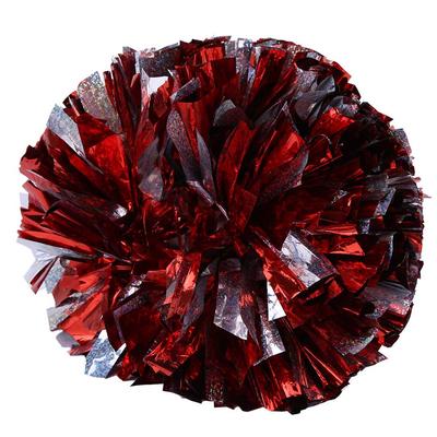 Cheerleading Pompons Pompoms voor Dansfeest Schoolsportwedstrijd (Zilver+Rood)