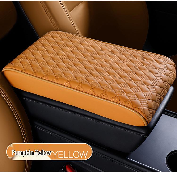 Diamantová Nappa kůže Podložka loketní opěrky do auta - Paměťová pěna, Protiskluzová, Odolná proti opotřebení, Univerzální pro všechna roční období.