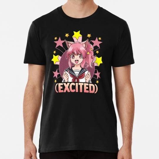 Excited Anime Girl Cute Japanese Kawaii Otaku Face S to 5XL Made in USA T-Shirt S