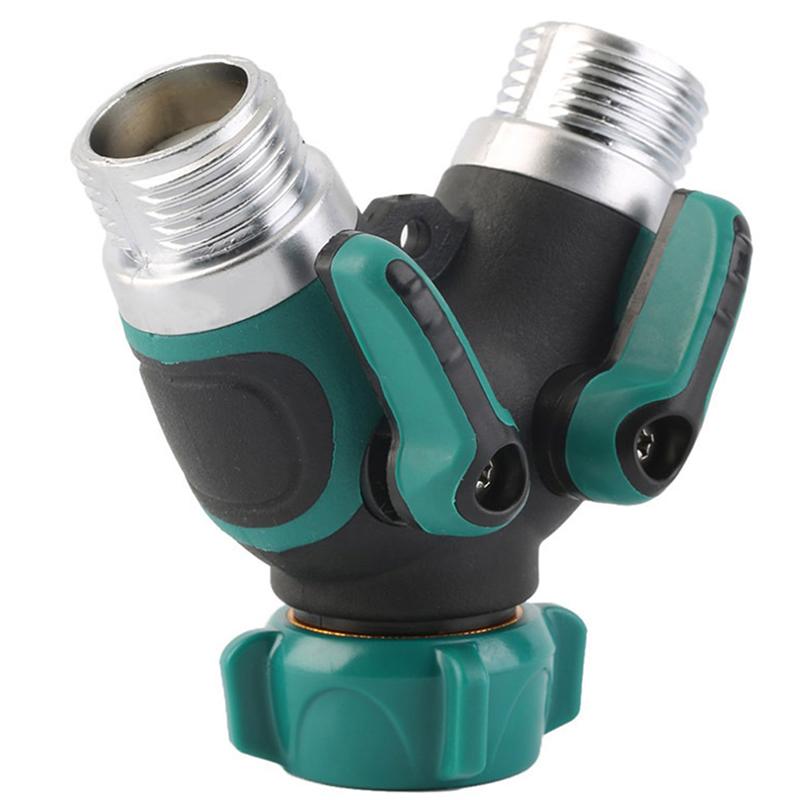 Zinc Alloy Y 2-Way Hose Splitter Connector As Garden Home Accessory
