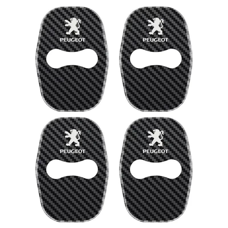 Samolepka na auto 2025 Horké 4ks Nerezové kryty zámků dveří auta Samolepky Pro Peugeot 208 3008 407 2008 508 206 308 307 Interiér Au