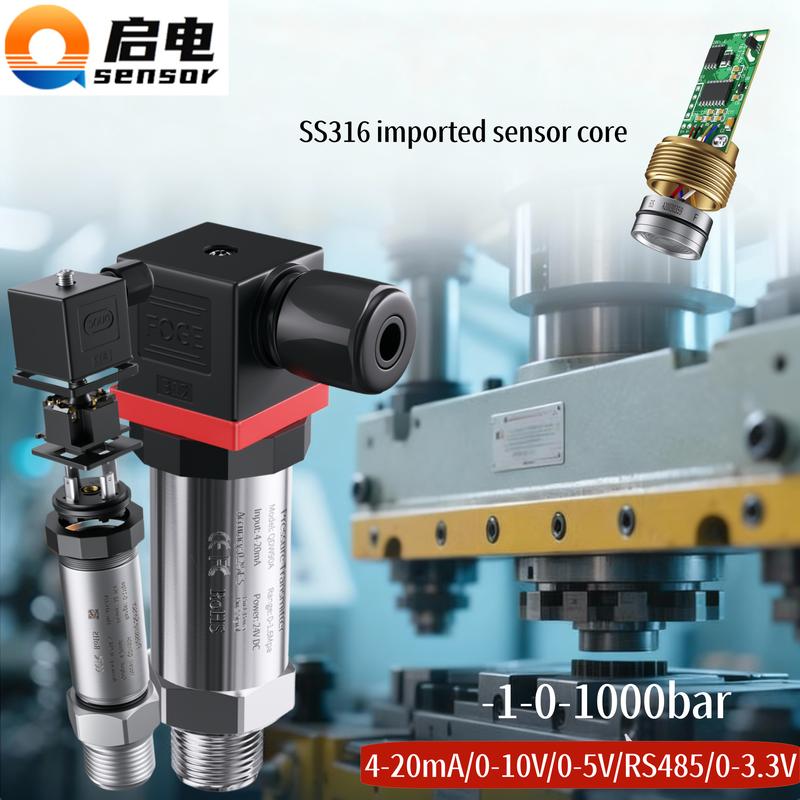 0.1bar 0.3bar 20bar 200bar 400bar Water oil fuel gas air pressure transmitter G1/4 12-36V 4-20mA RS485 0-600bar sensor 4-20mA G1-4