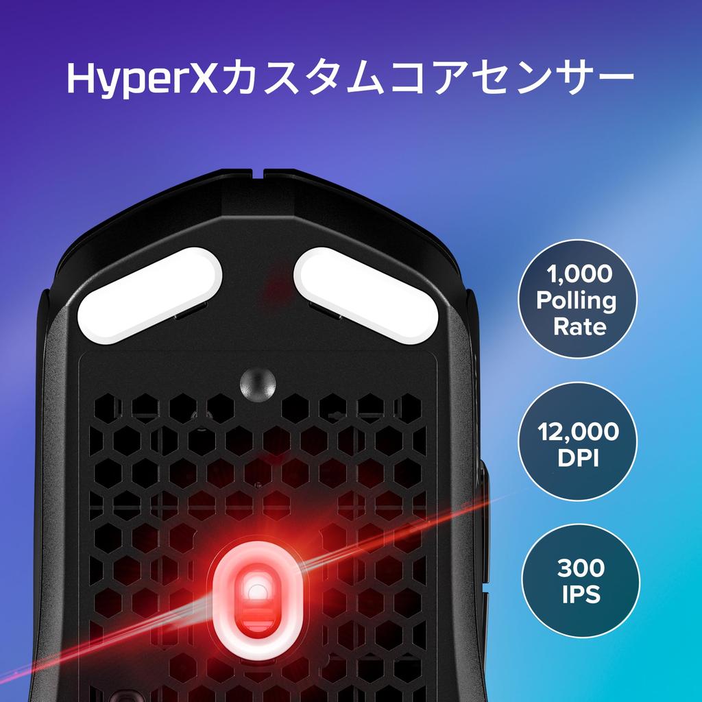 HyperX Puslefire Haste 2 Core Wireless Gaming Mouse for PC Lightweight 71g 100 Hours Dual Wireless HyperX Sensor 12000DPI White 8R2E7AA (2.4GHz /