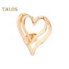 Big Love Ring Double-layered Exaggerated Style Hollow Heart Shape Solid Color Liquid Alloy Smooth Club Party Index Finger Ring Lady Jewelry