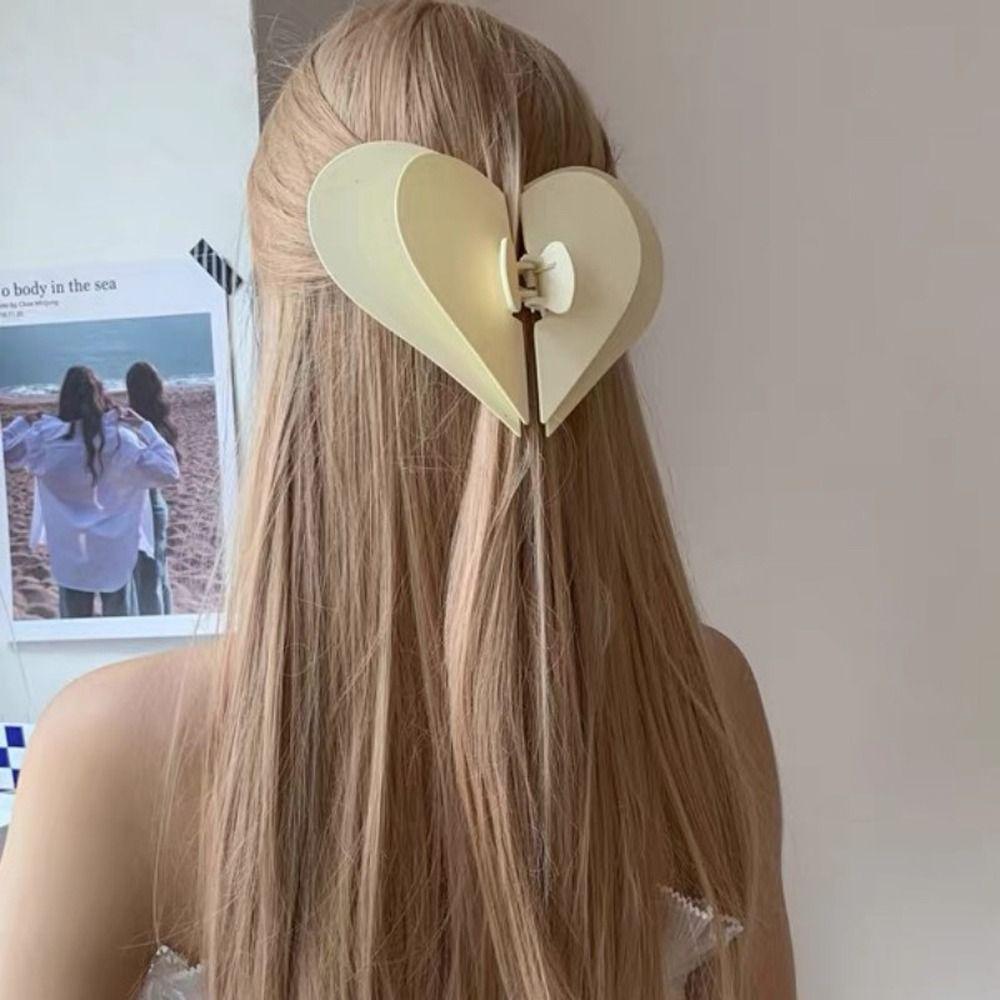 

Заколки для волос, держатель для хвоста, двухслойные заколки для волос в форме сердца с любовью, женские зажимы в виде акулы, корейские заколки для волос