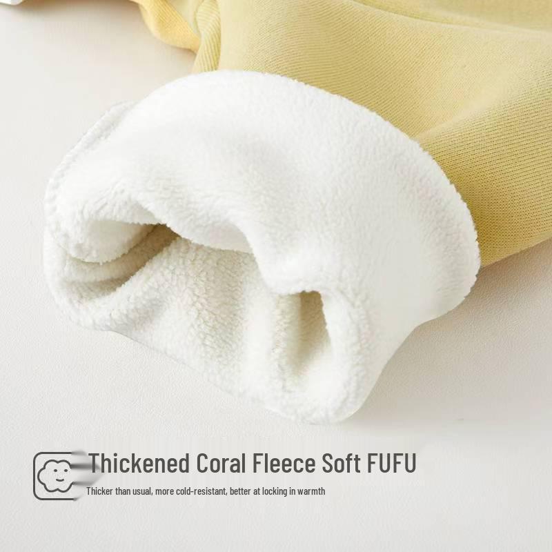 Kids' High-Neck Fleece Sweatshirt: Autumn/Winter Layered Style for Toddlers & Older Children