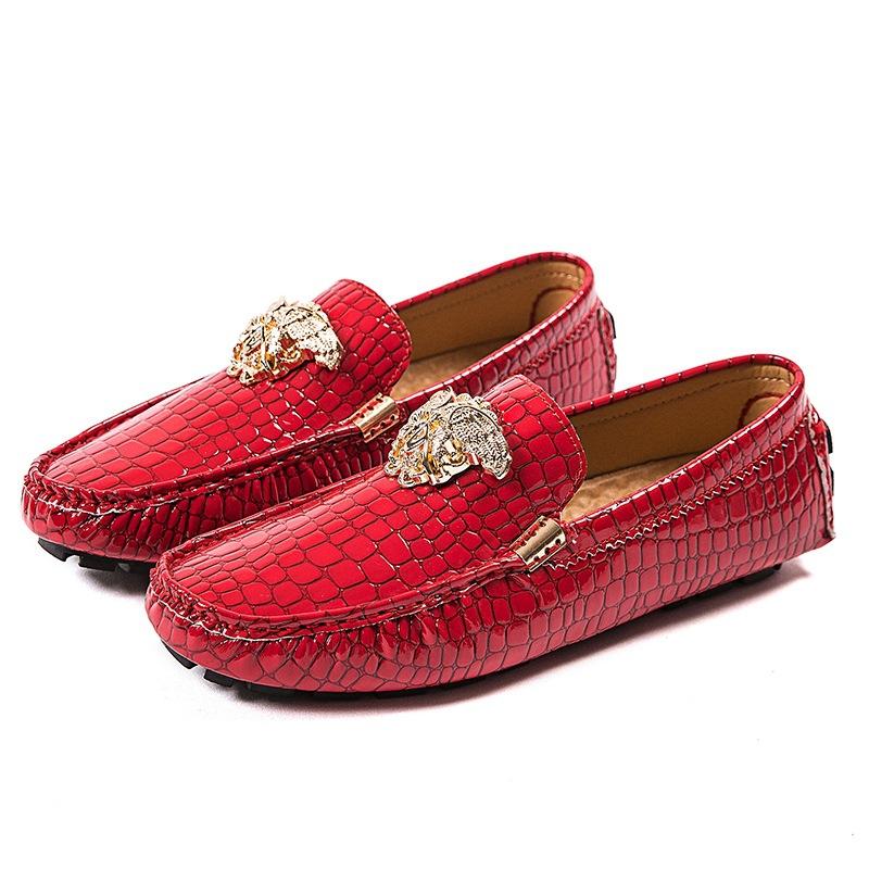 Men Oxford Shoes Crocodile Pattern Prints Classic Style Loafers Men's Dress Shoes Round Head Wedding Office Leather Shoes Male