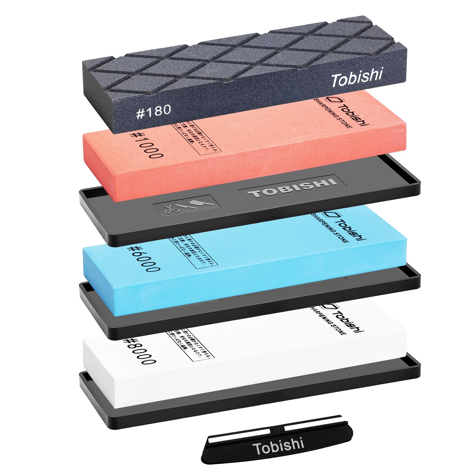 

Tobishi Knife Sharpening Newly Precise Large Surface with Fixed Angle Ideal for Home Use and Finishing Stone, Manufactured, #1000, #6000, #8000 Grit,