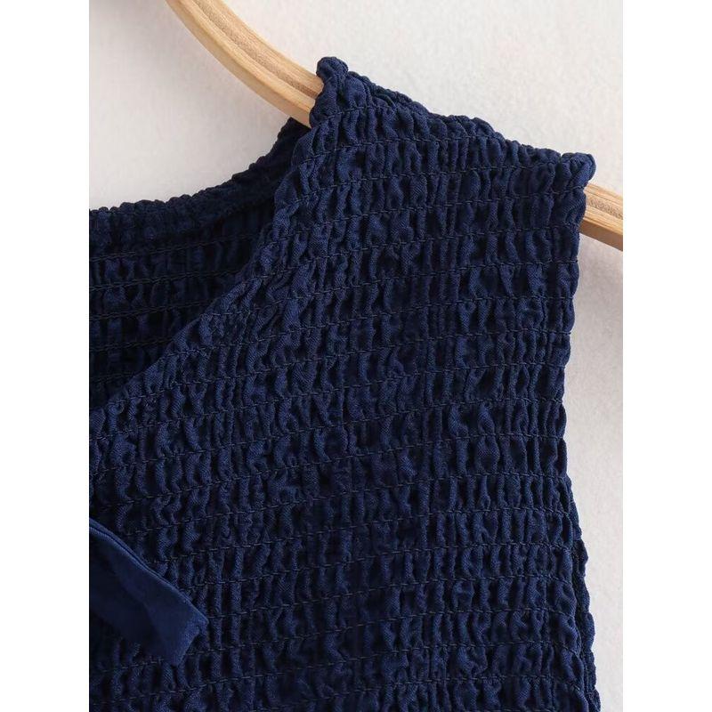 Kaslead New Arrival Women's Clothing Fashion Style Fashion Simple Lace Vest Casual Flared Pants Two-piece Set