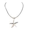 Vintage Starfish Pendant Necklace Beach Choker Jewelry Adjustable Clavicle Chain Bohemian Wax Rope Chain Necklace