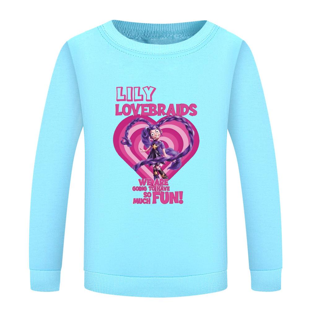 5580 Kids Girls Lily Lovebraids Printed Long Sleeves Sweatshirt