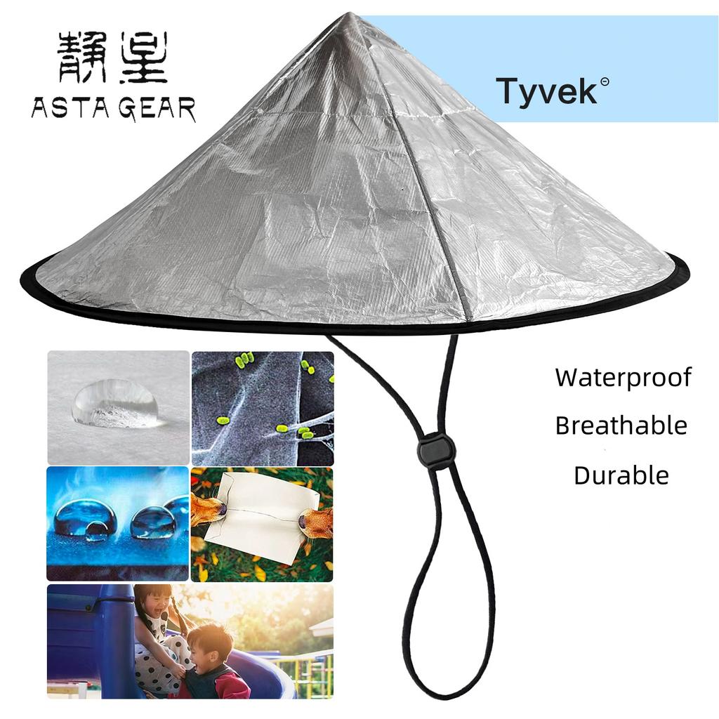 ASTA GEAR Tyvek/DCF Sun Hat Outdoor Ultralight Hat Rainproof Folding Silver-Coated Hat Sunproof Hiking Backpacking