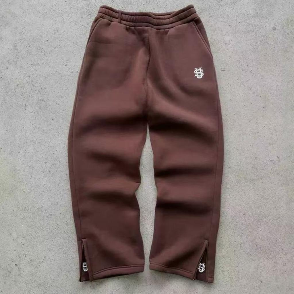 Pantalones Casuales de Calle Hip-hop Retro Bordados Nuevos DRIPX Sueltos Grises de Cintura Alta Moda Retro Street Pantalones de Chándal Pareja Venta Caliente