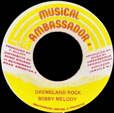 7inch Record BOBBY MELODY  Drewsland Rock NONE Musical Ambassa Jamaica Reggae Ska  Dub Used