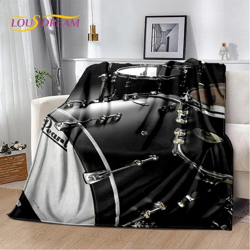 Bateri seti Müzik Aletleri Yumuşak Peluş Battaniye, Flanel Battaniye Atmak Battaniye Oturma Odası Yatak Odası Yatak Kanepe Piknik Örtüsü Çocuklar için