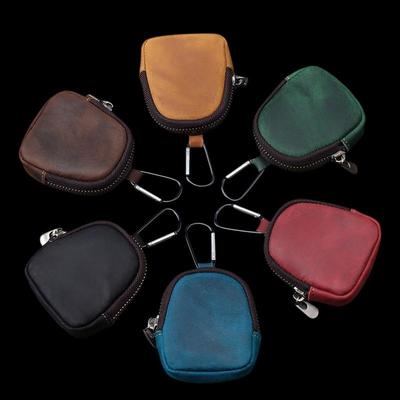 PU Leather Coin Purse Retro Small Zipper Pouch For Coins Earphones Accessories Bag Pendant