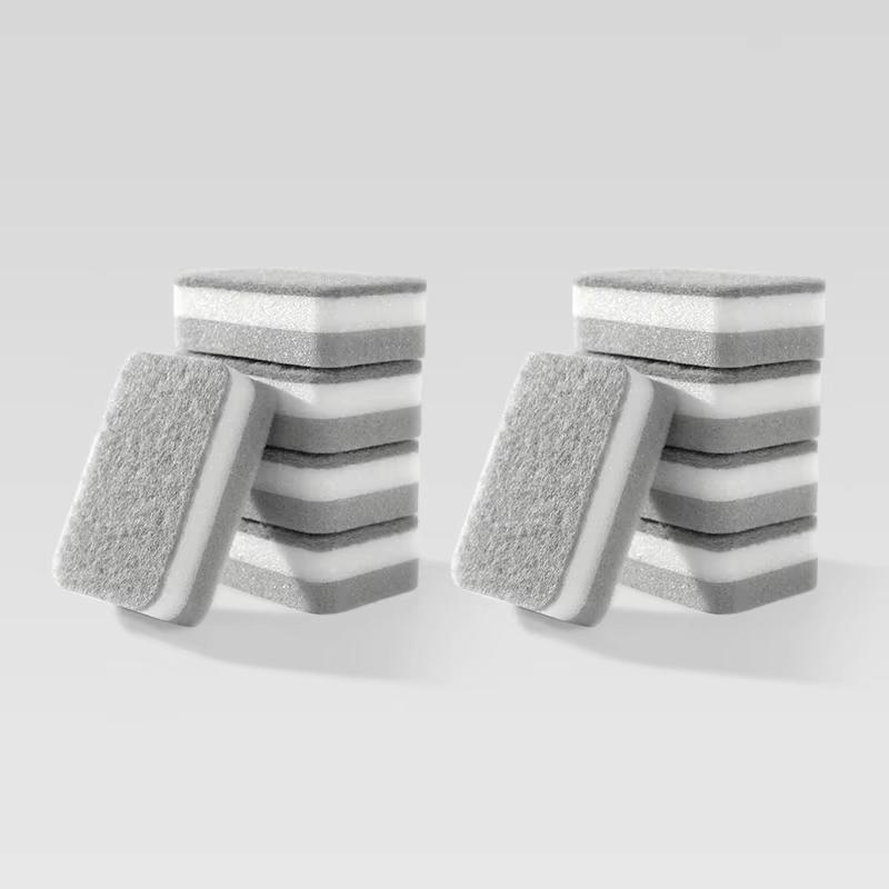 20pcs Double-sided Cleaning Sponges Pan Pot Cleaning and Maintenance Washing Sponges Household Scouring Pad Kit Tools Brush