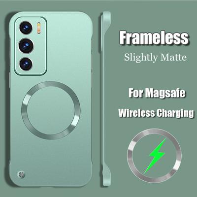 Funda magnética mate sin marco para Oppo Find X7 Ultra con protección Magsafe para OPPO Reno 12 Pro, carcasa trasera rígida de PC sin bordes.