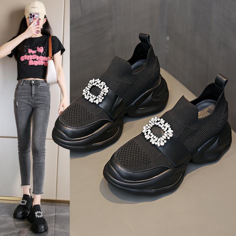 Little white shoes platform women's inner height increase dad shoes women's 2025 muffin casual sports women's shoes spring and autumn shoes beige