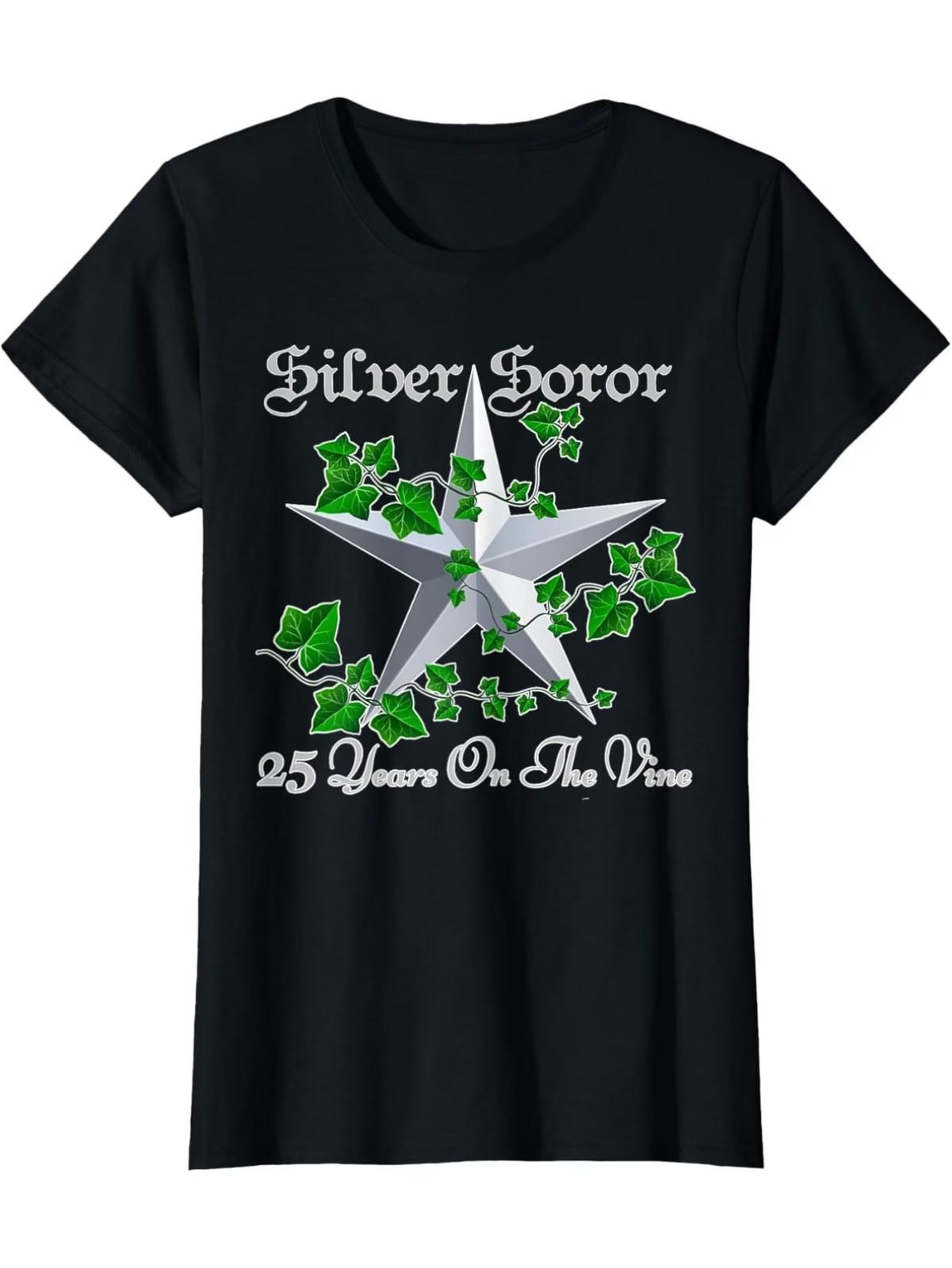 Silver Soror - 25 Years On The Vine - First Black Sorority T-Shirt 180g 3XL