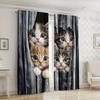 2 Pcs Many Cute Cats Print Curtains  Suitable for Bedroom  Living Room Kitchen Decoration  Home Decoration   Window Curtain