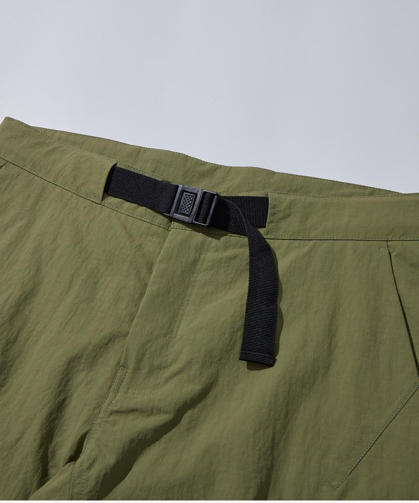 Kallapataleu Nylon Belted Cargo Shorts - Olive Khaki