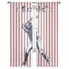 Red Stripes American Baseball Modern Printed Tulle Curtains for Bedroom Balcony Window Decor Creative Fashion Home Sheer Curtain
